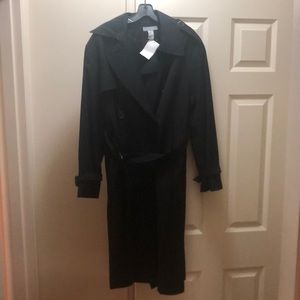 NWT black trench coat never worn size 10